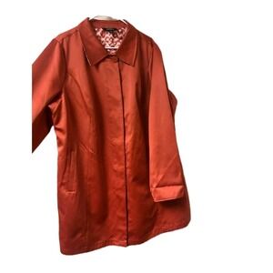 Dennis Basso Womens Animal Print Reversible Trench Coat Size 1x